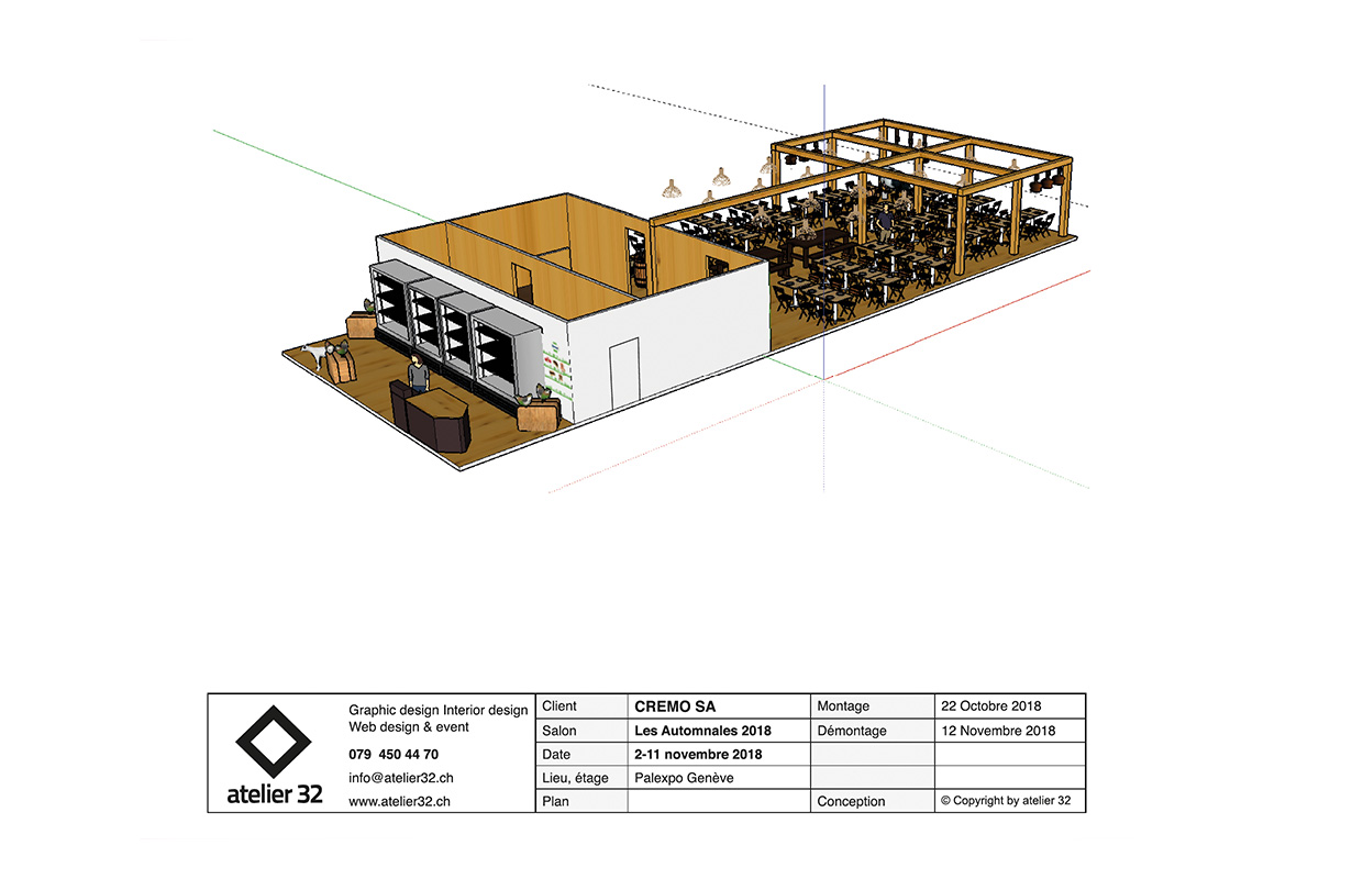 Plan3d_sketchup_Stand d'exposition_Cremo_Atelier32_Stand_exposition_Raclette